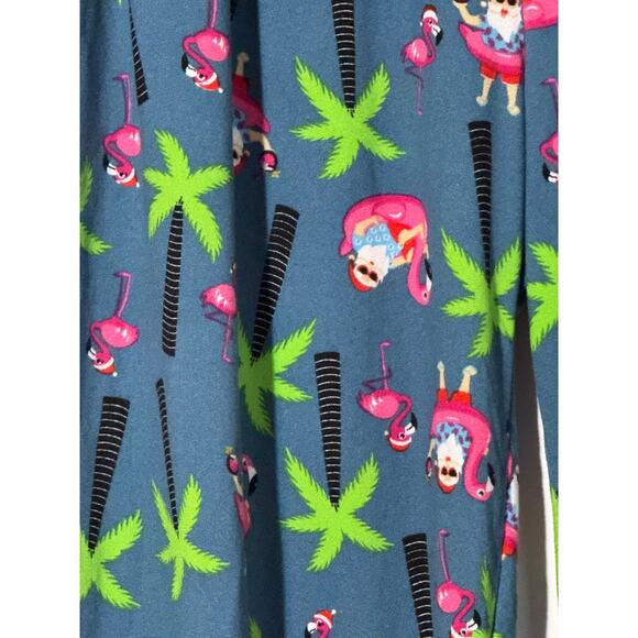 Santa’s Treasures · XL · Jogger Pajama Pants · Tropical Flamingo · Blue - Picture 3 of 6